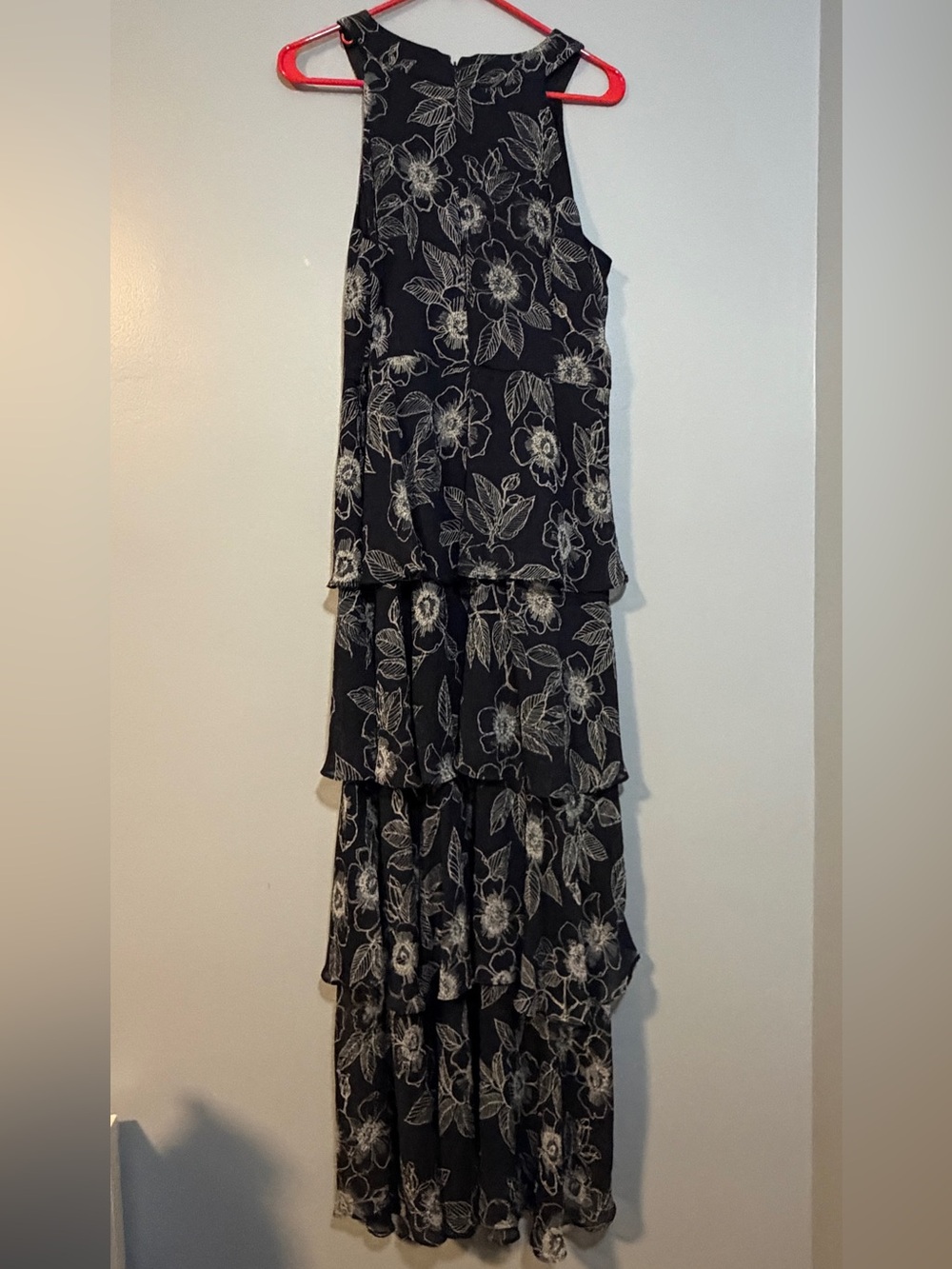 Tommy Hilfiger Black Maxi Dress with White Floral Print